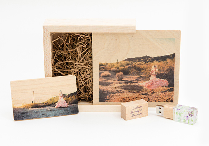 Tyndell Wood Flash and Print Boxes - Walnut with Clear Acrylic Top - Usb  Packaging